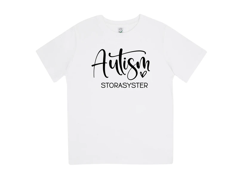 Autism Storasyster Barn T-shirt – Stolt storasyster
