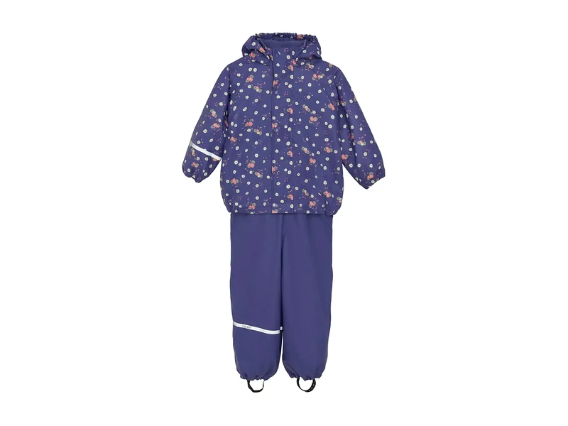 CeLaVi Rainwear Set - AOP, w. fleece, SKIPPER BLUE