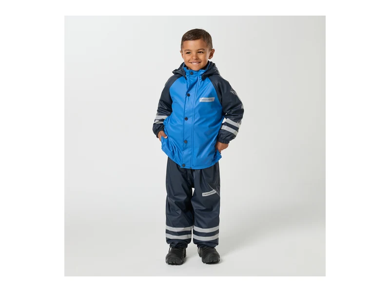 Swedemount Rusk Fleece Rain Set JR, Blue/Dk Navy