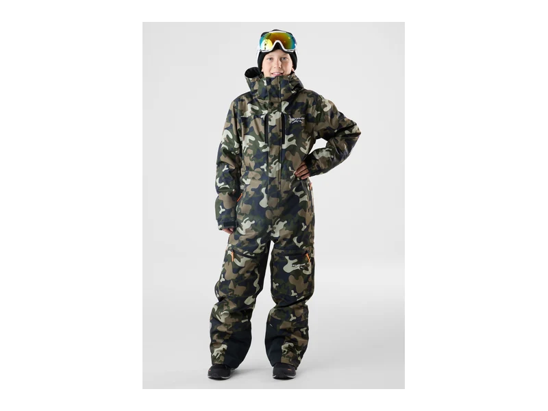 St. Anton Skisuit JR, Green Camouflage/Black