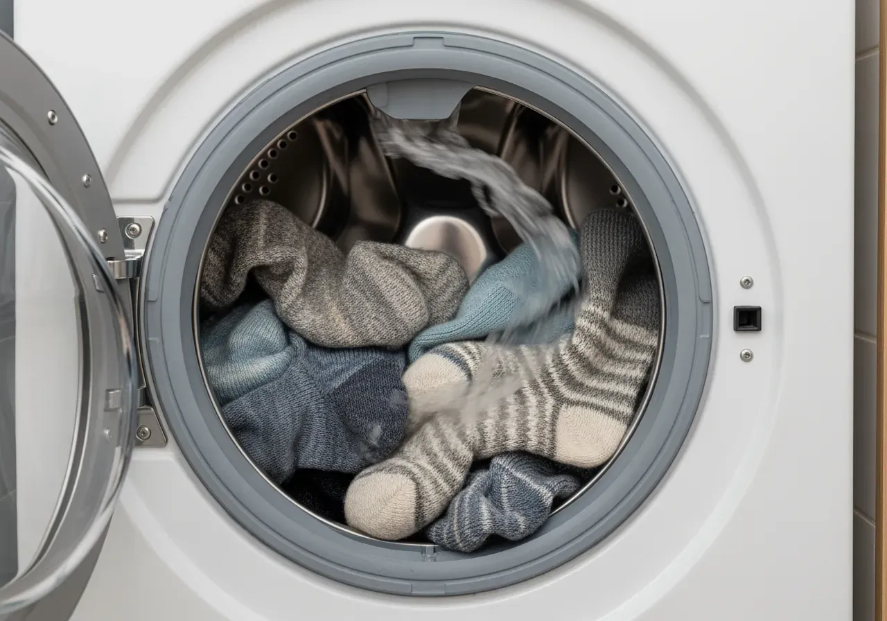 Varma strumpor för barn i tvättmaskin