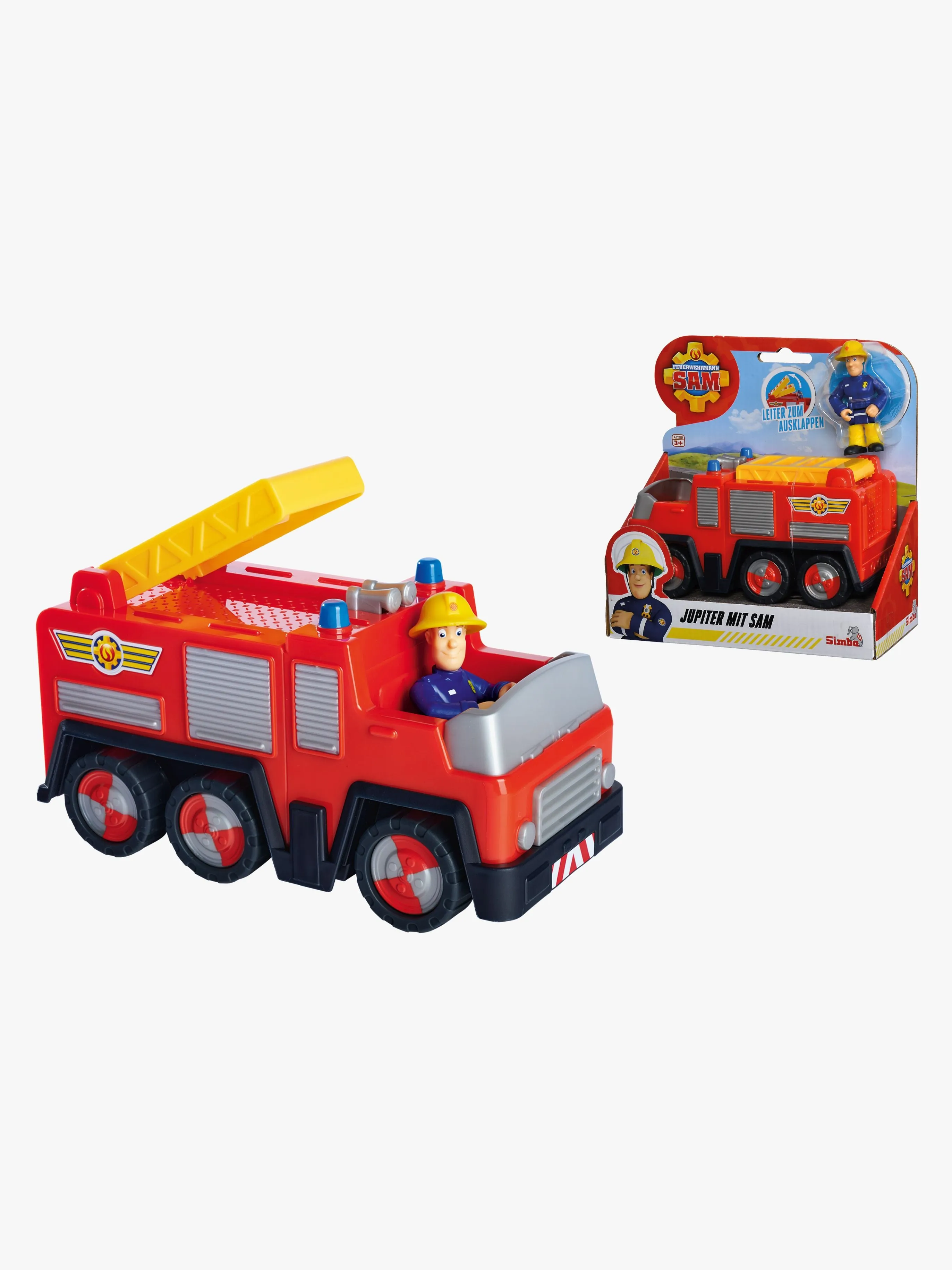 Brandbil Jupiter &  Figur Brandman Sam