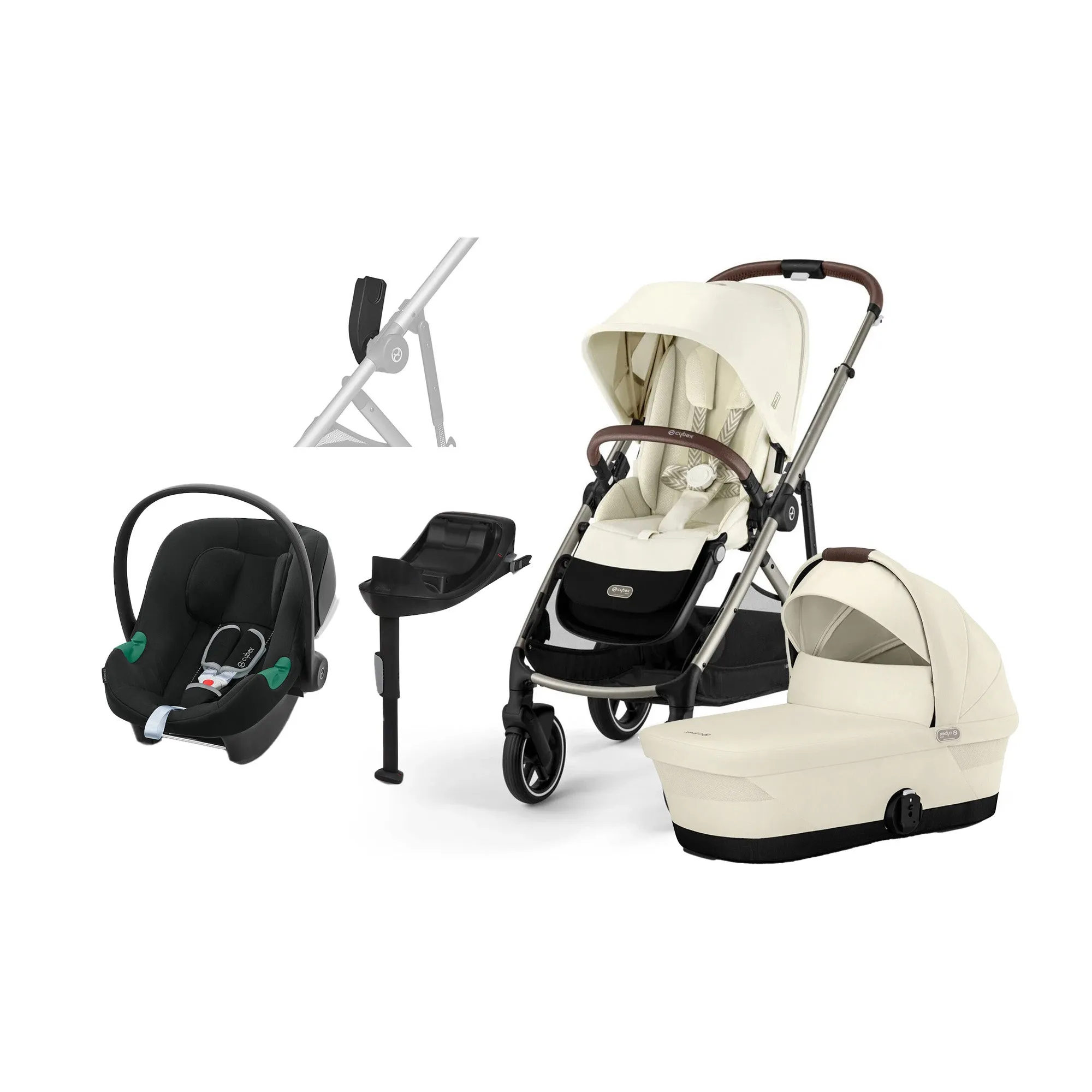 Cybex GAZELLE S Duovagn inkl. Cybex Aton B2 &  Bas, Seashell Beige/Taupe