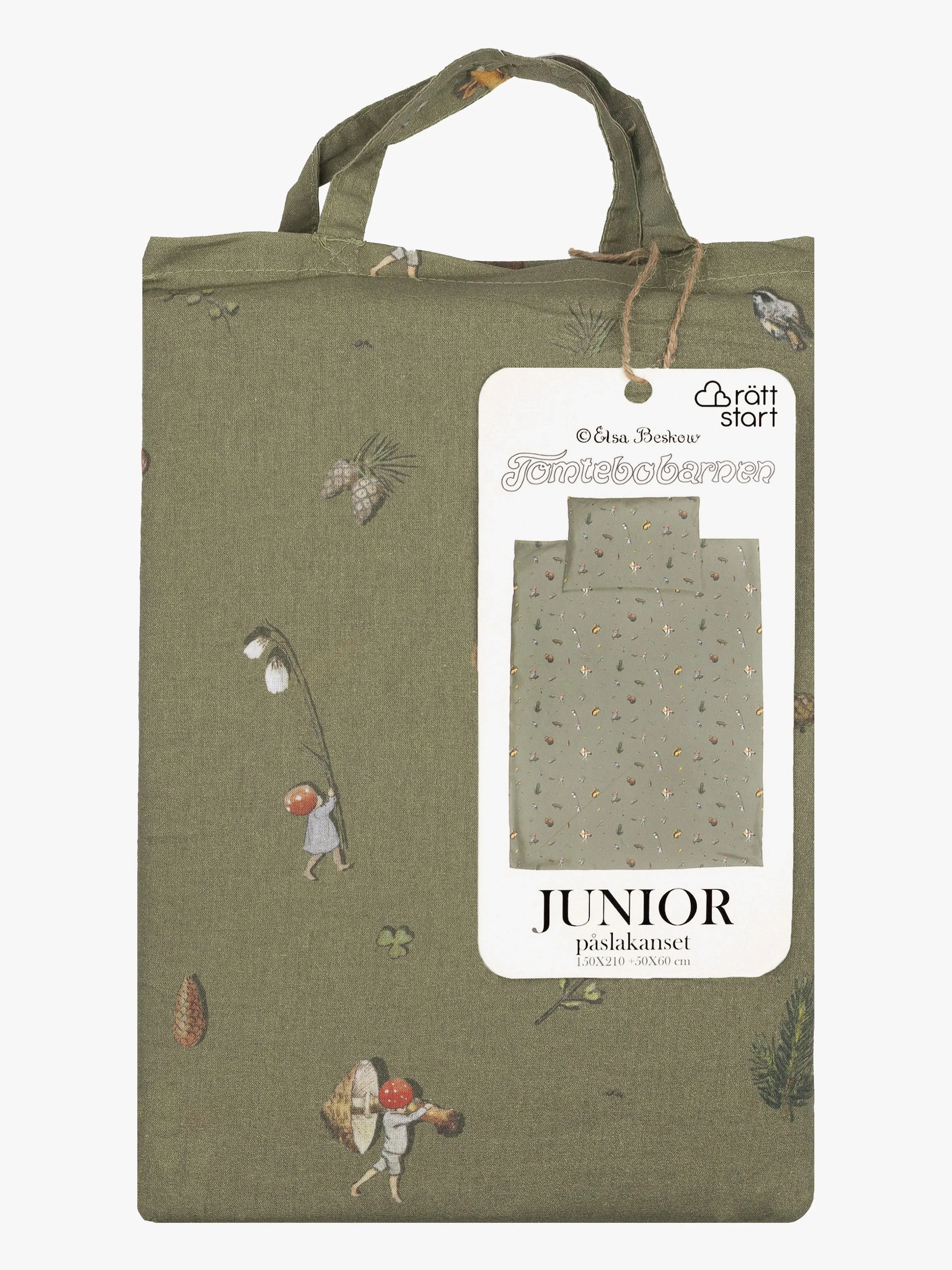 Elsa Beskow Tomtebobarnen Påslakanset 150 x 210, Grön