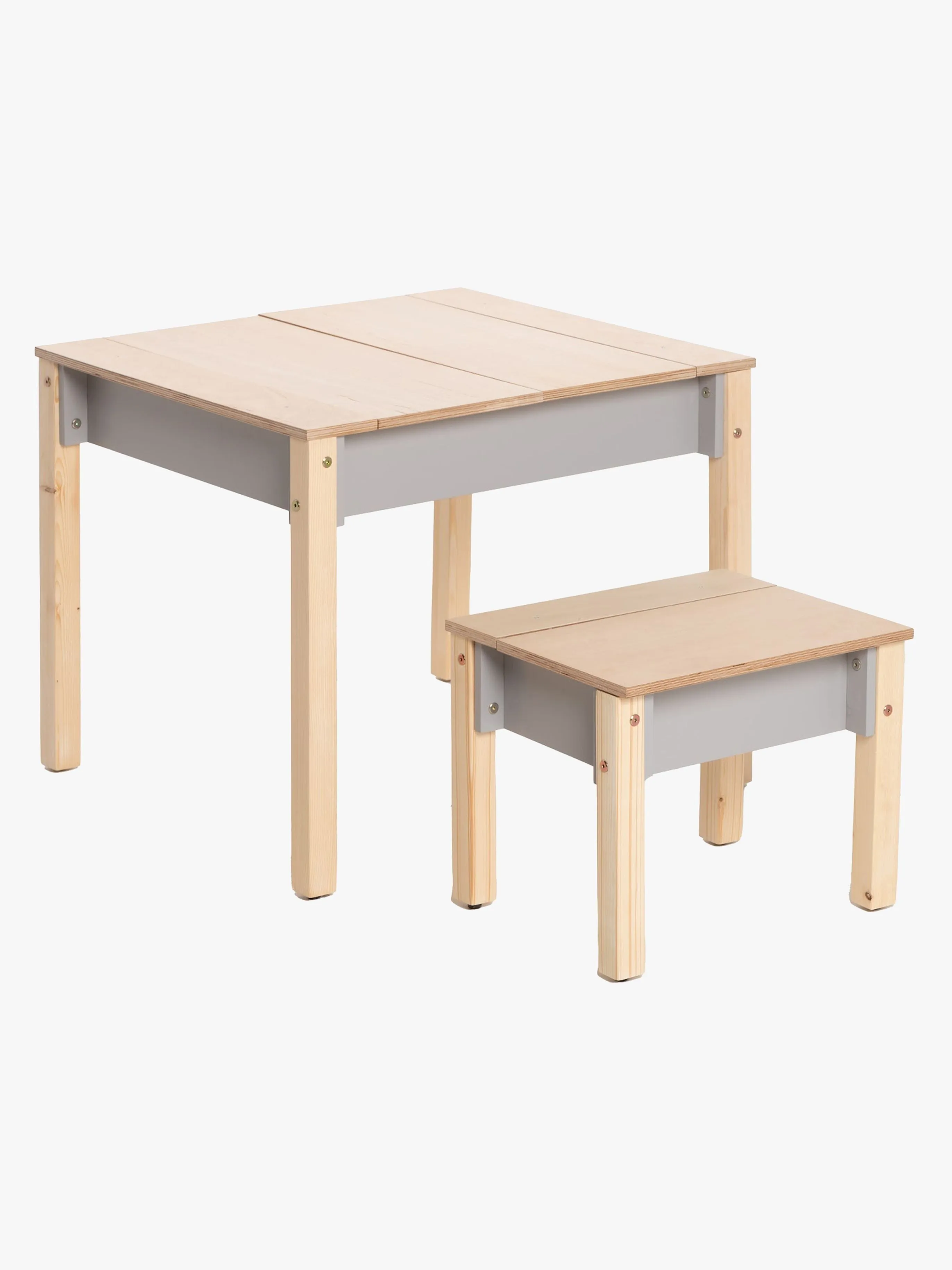 Family-scl Smart Förvaring Bord med Stol, Grå, Förvaring Barnrum