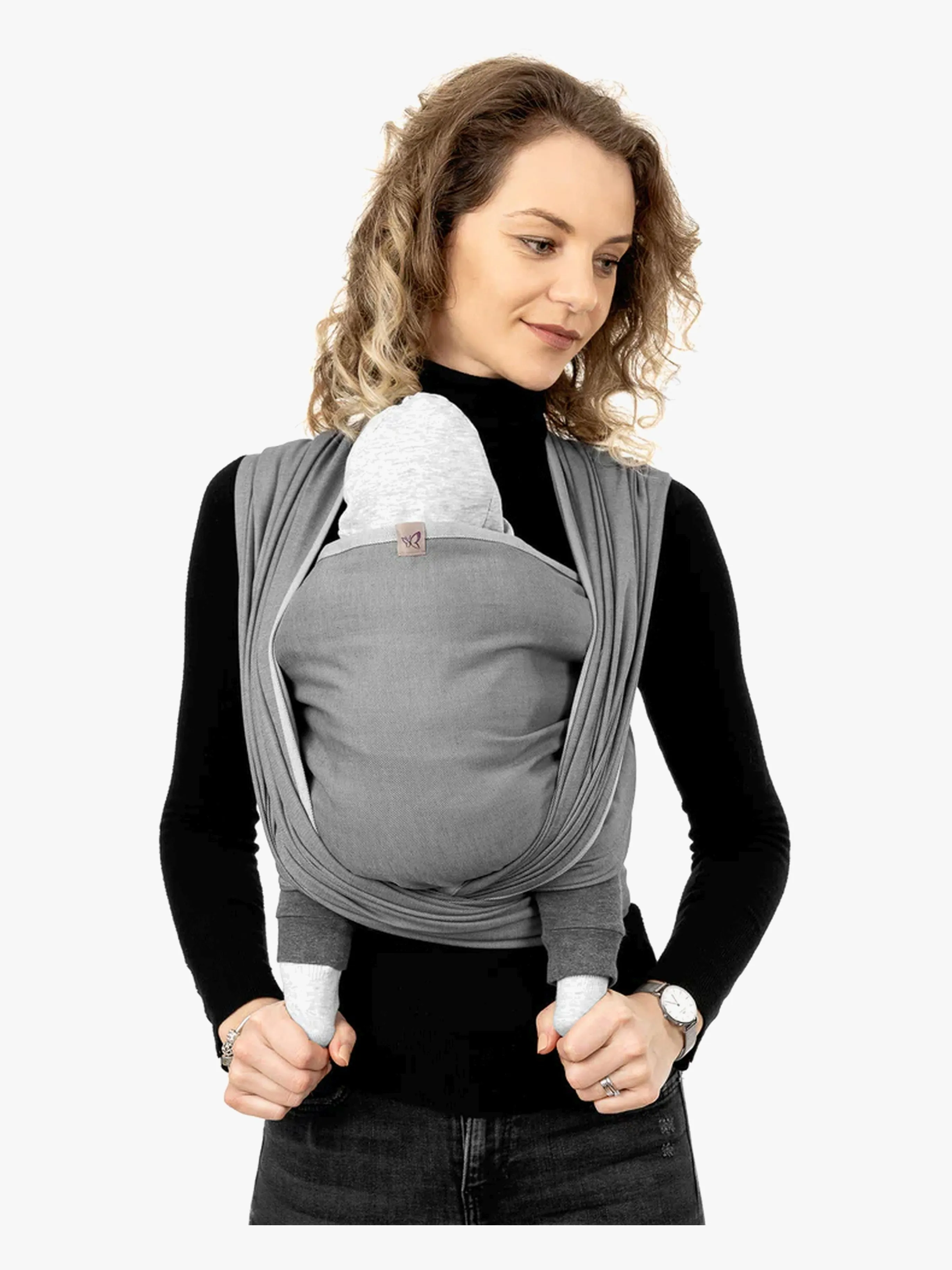 Fidella Baby Wrap Bärsjal Size 6 Chevron, Light Gray