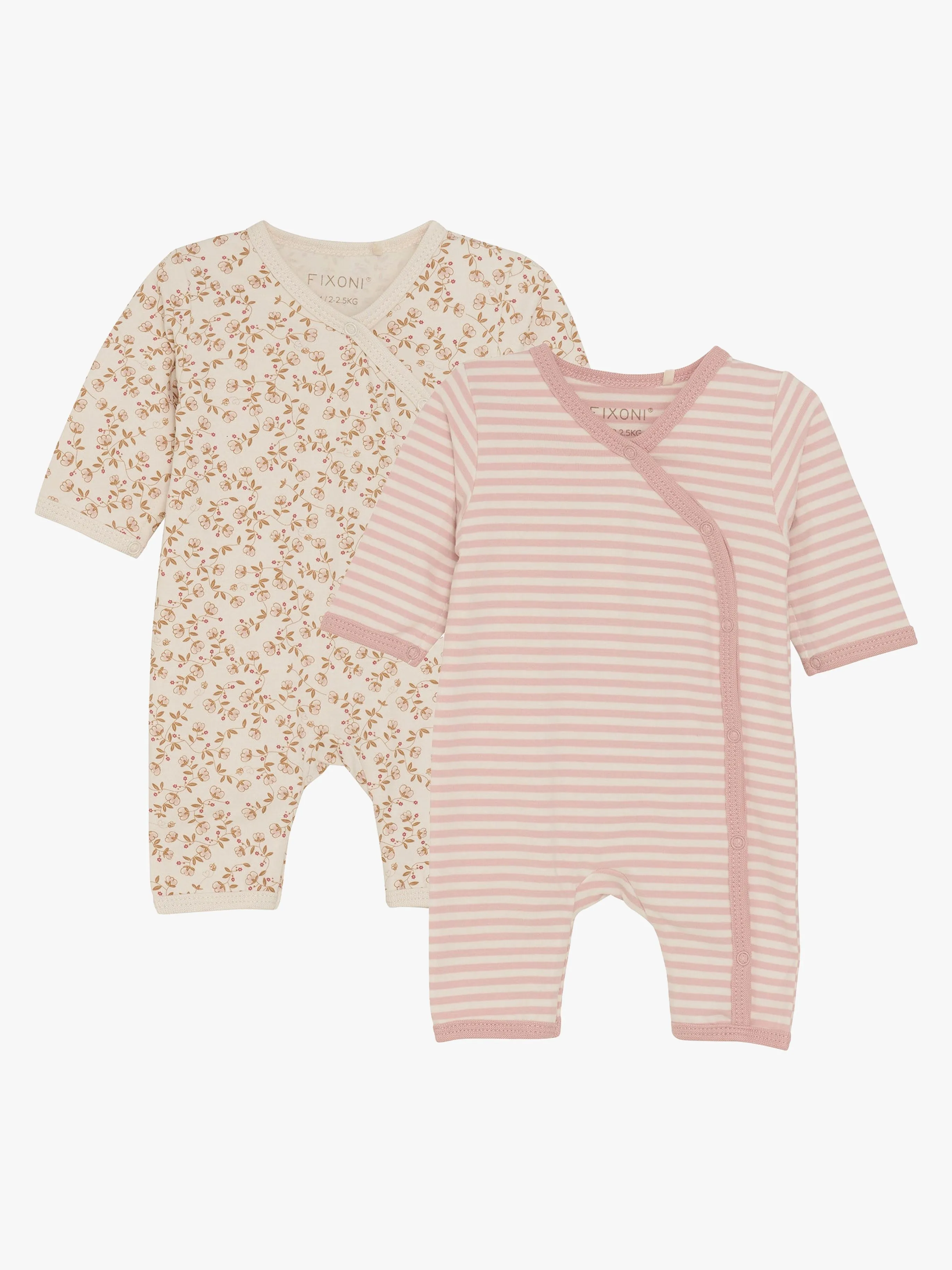 Fixoni Prematur Pyjamasar 2-Pack Stl 44, Rosa