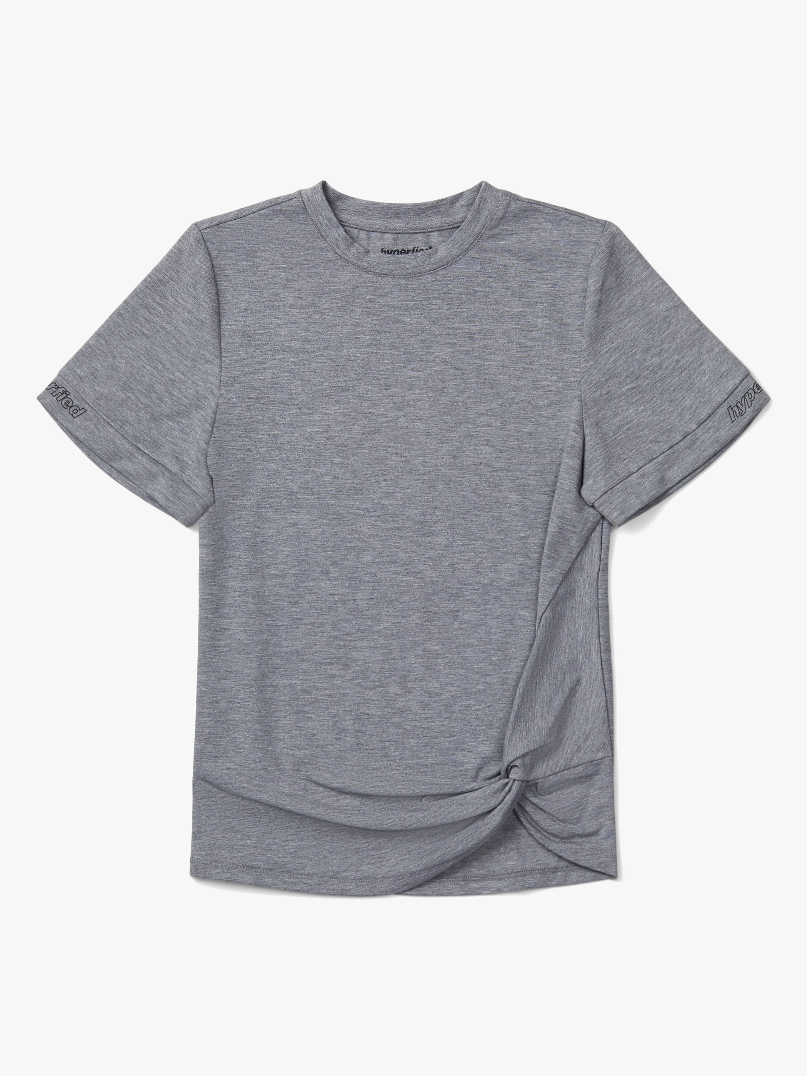 Hyperfied Jersey Knot Logo Top, Grey Melange 134-140