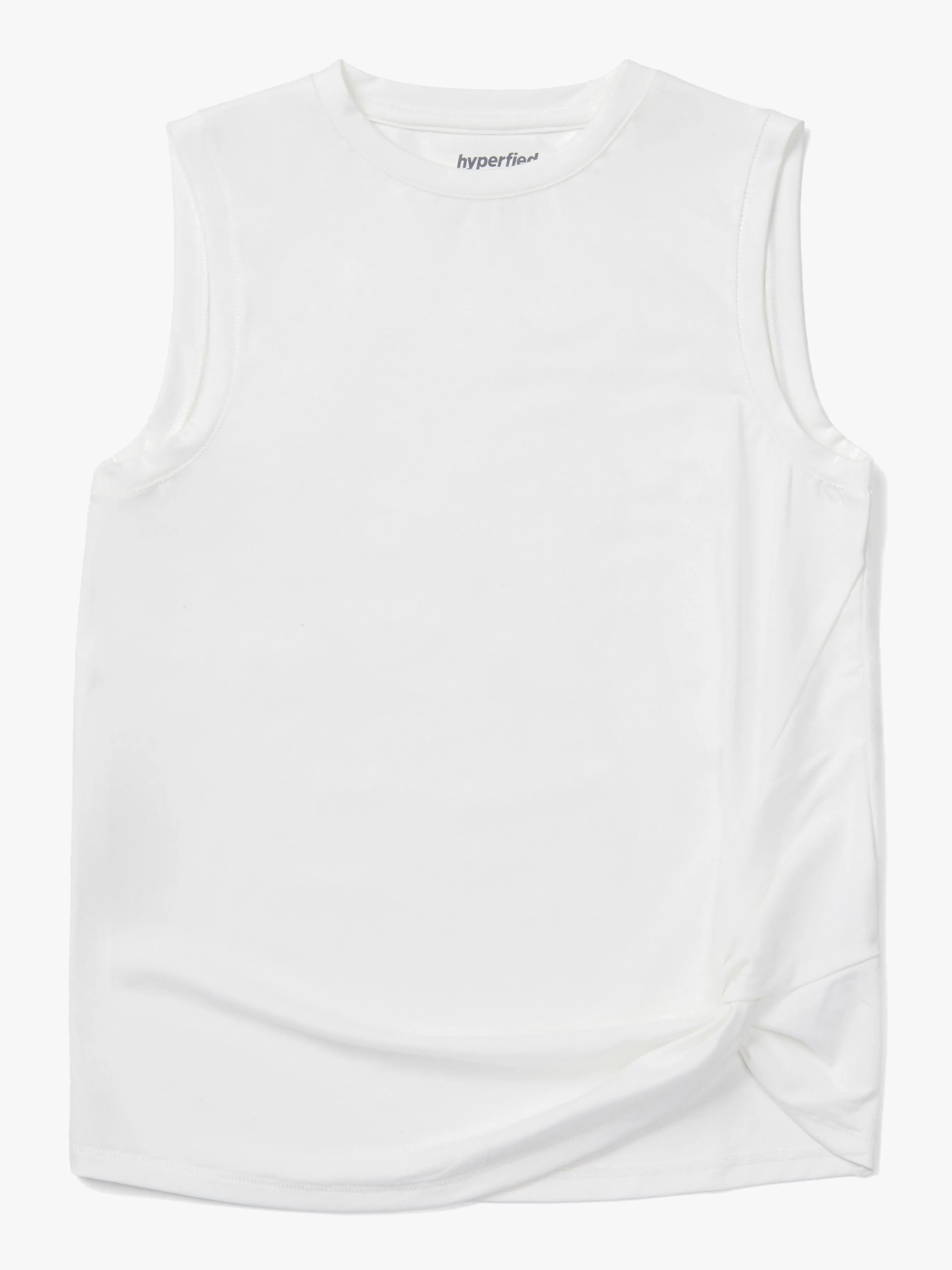 Hyperfied Jersey Knot Tank Top, Snow White 146-152