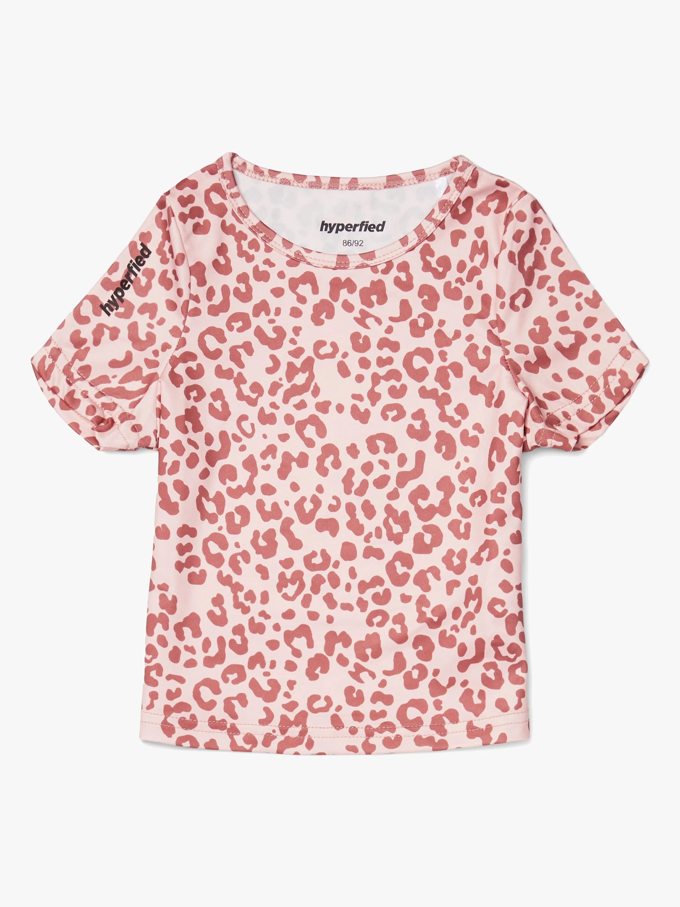 Hyperfied Short Sleeve Logo Top, Pink Leo 122-128