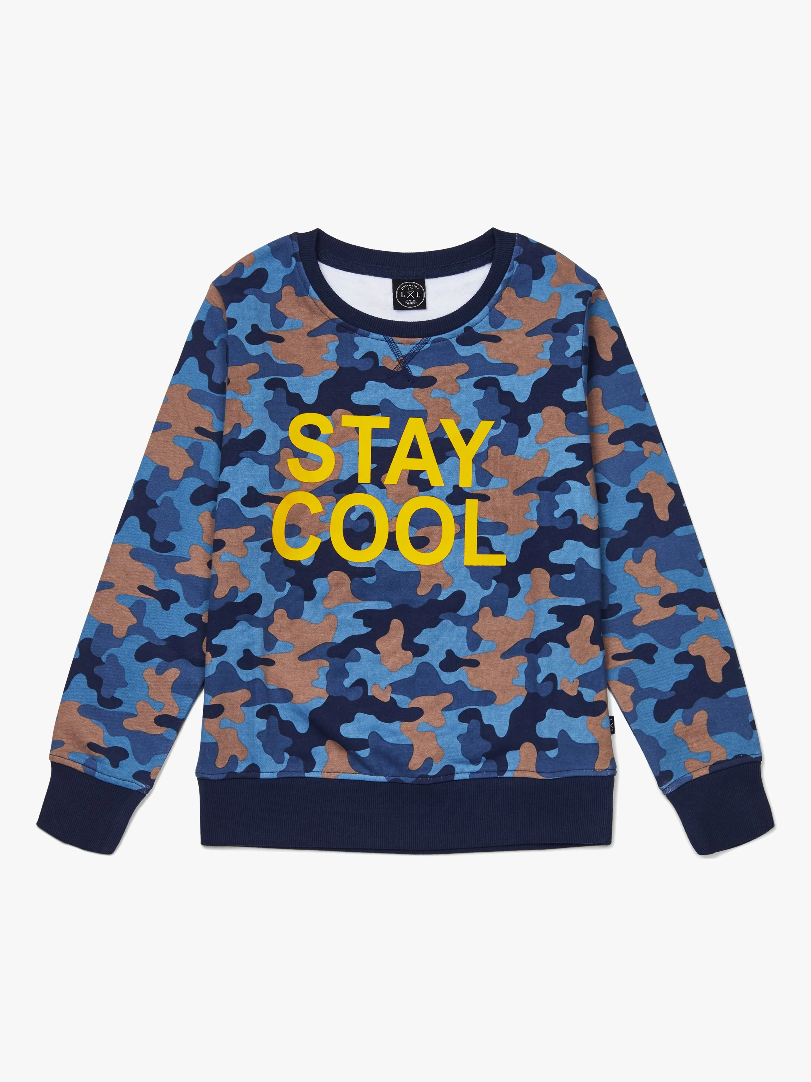 Luca &  Lola Vincenzo Tröja, Blue Camouflage 134-140