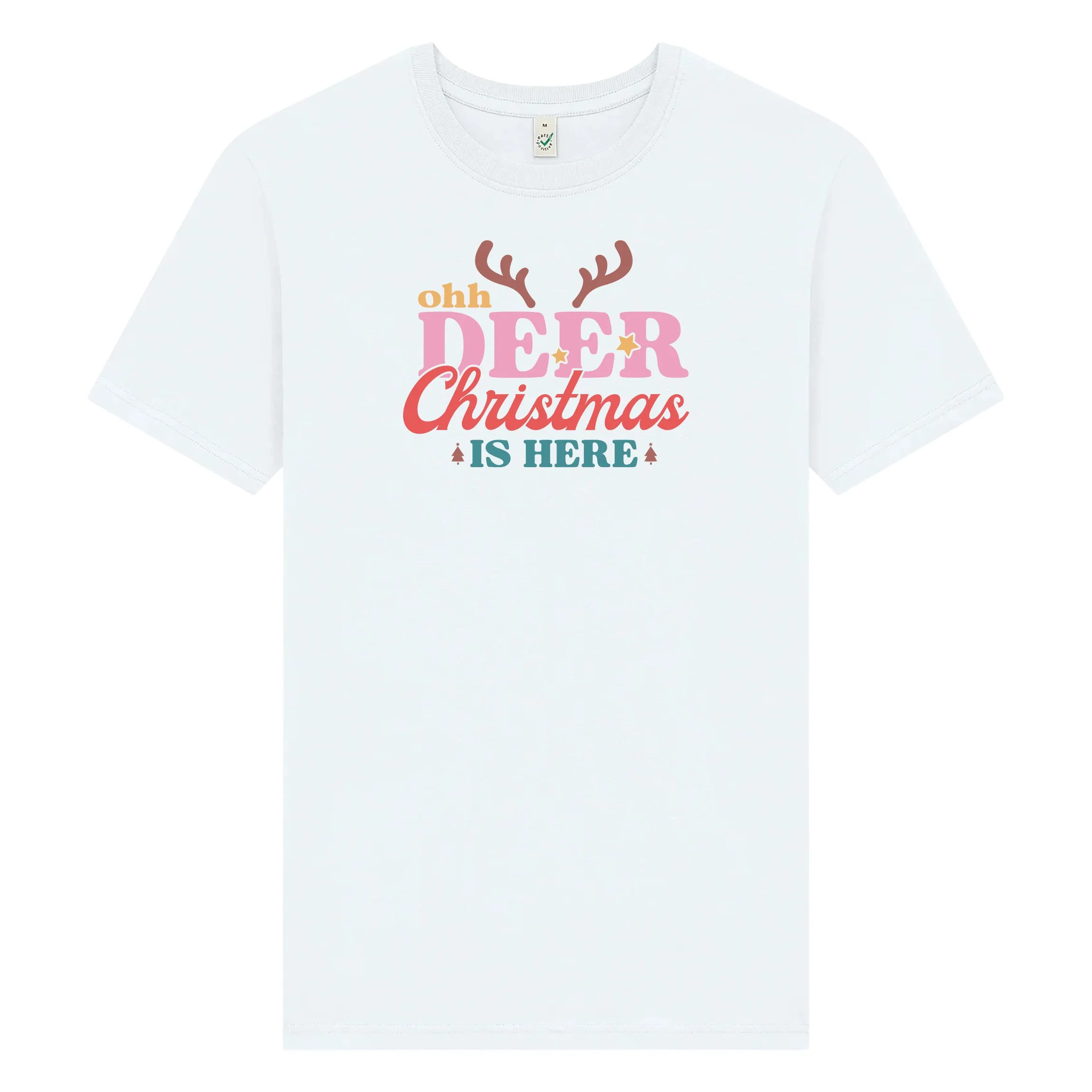 Ohh Deer Christmas Is Here Jul T-shirt Unisex - Vit / XL