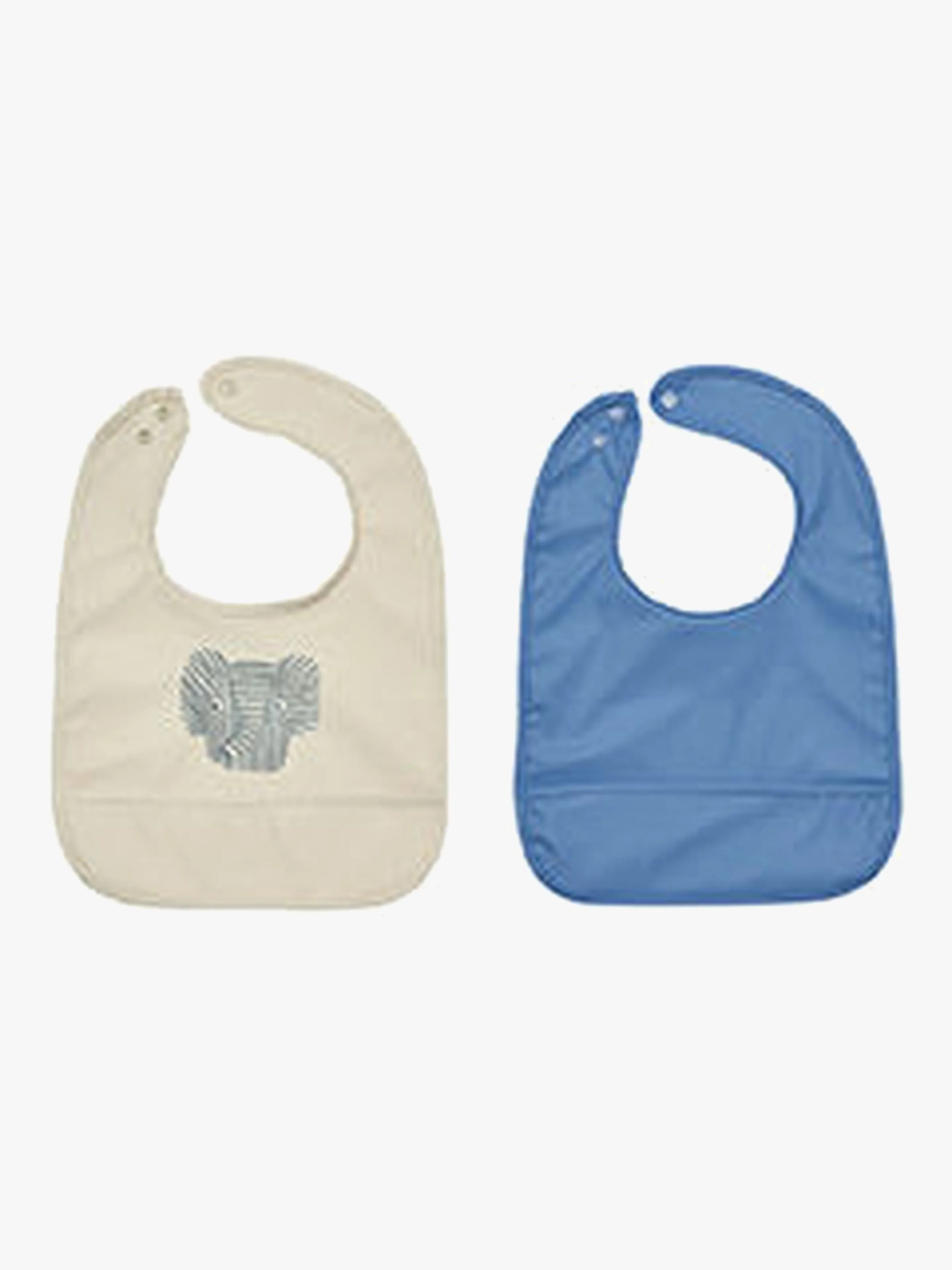 OYOY Erik Elefant Haklapp 2-Pack, Beige/Blue