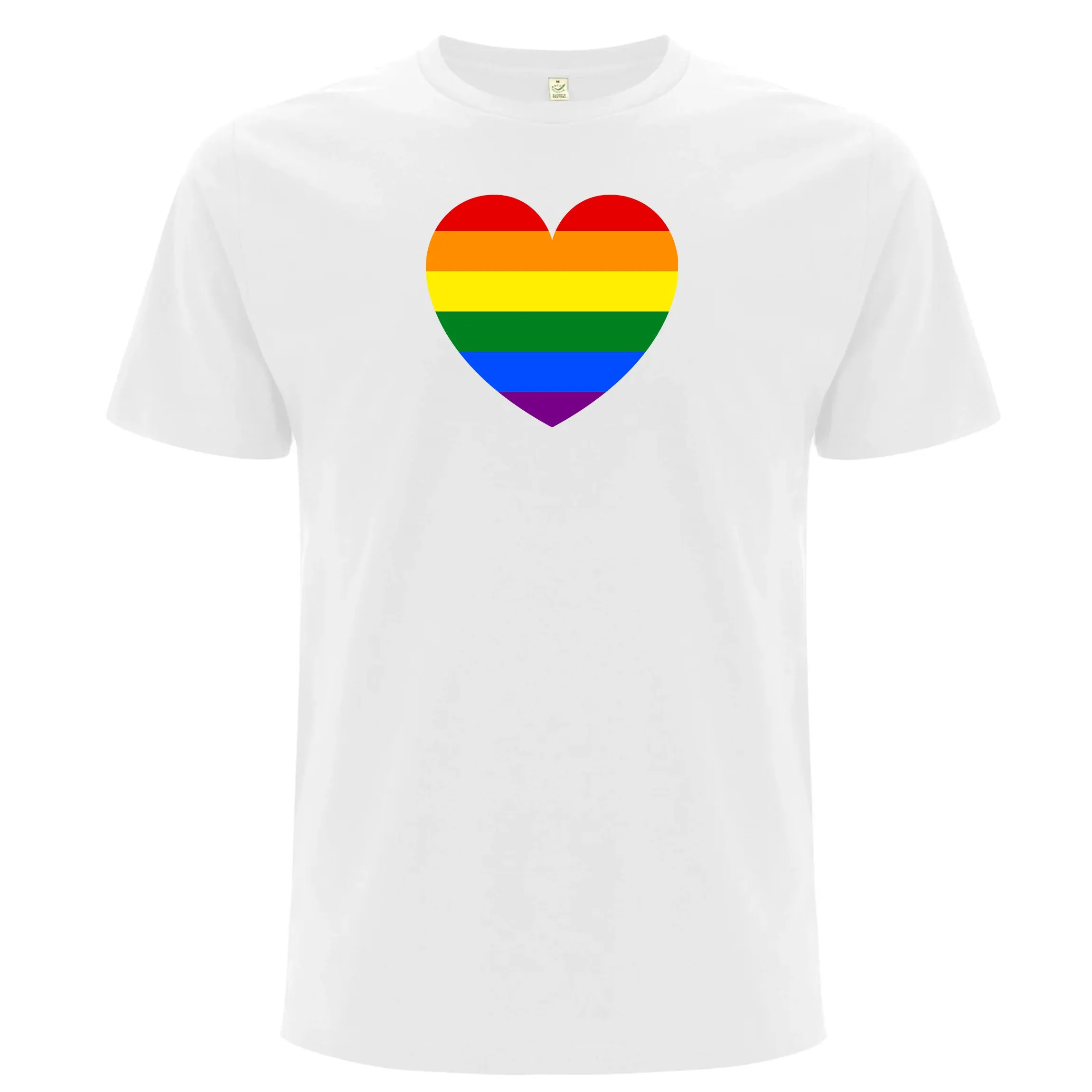 Pridehjärta – T-shirt med regnbågshjärta (Unisex) - Vit / S