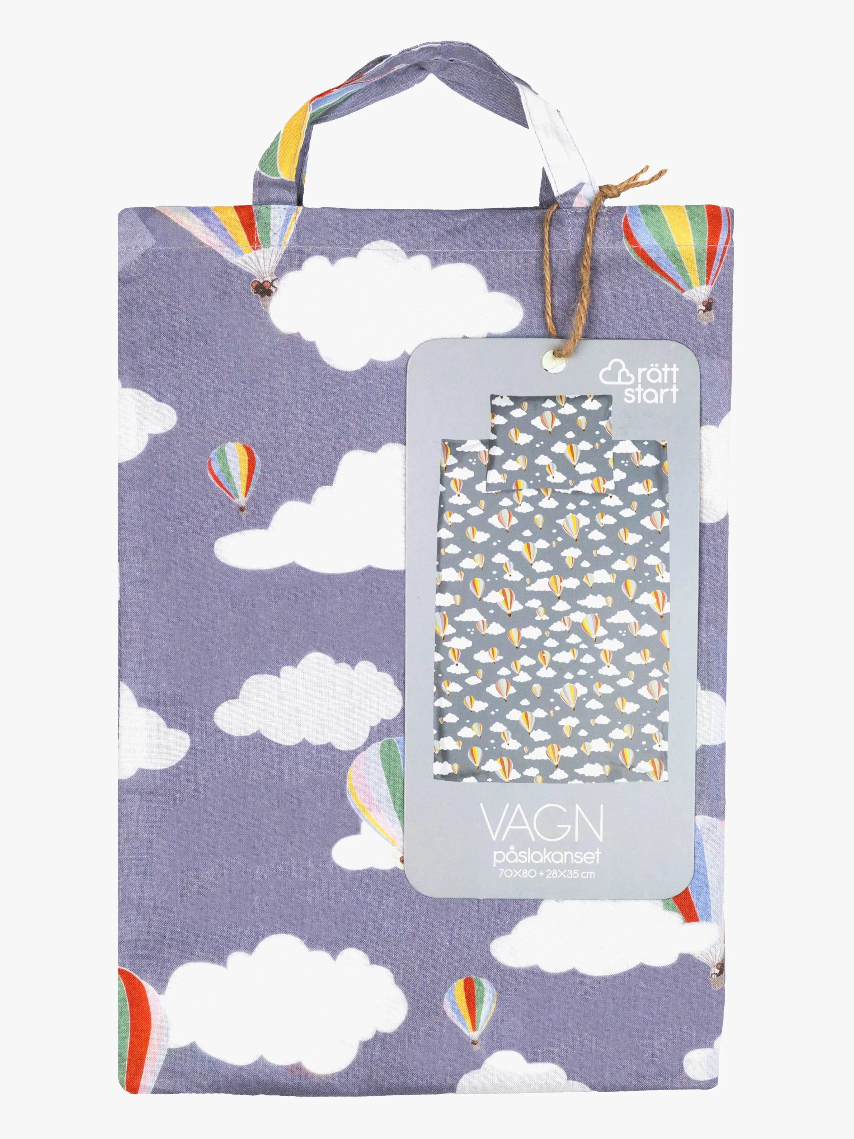 Rätt Start Bäddset Barnvagn 70x80 Luftballong 3-delar, Midnattsblå