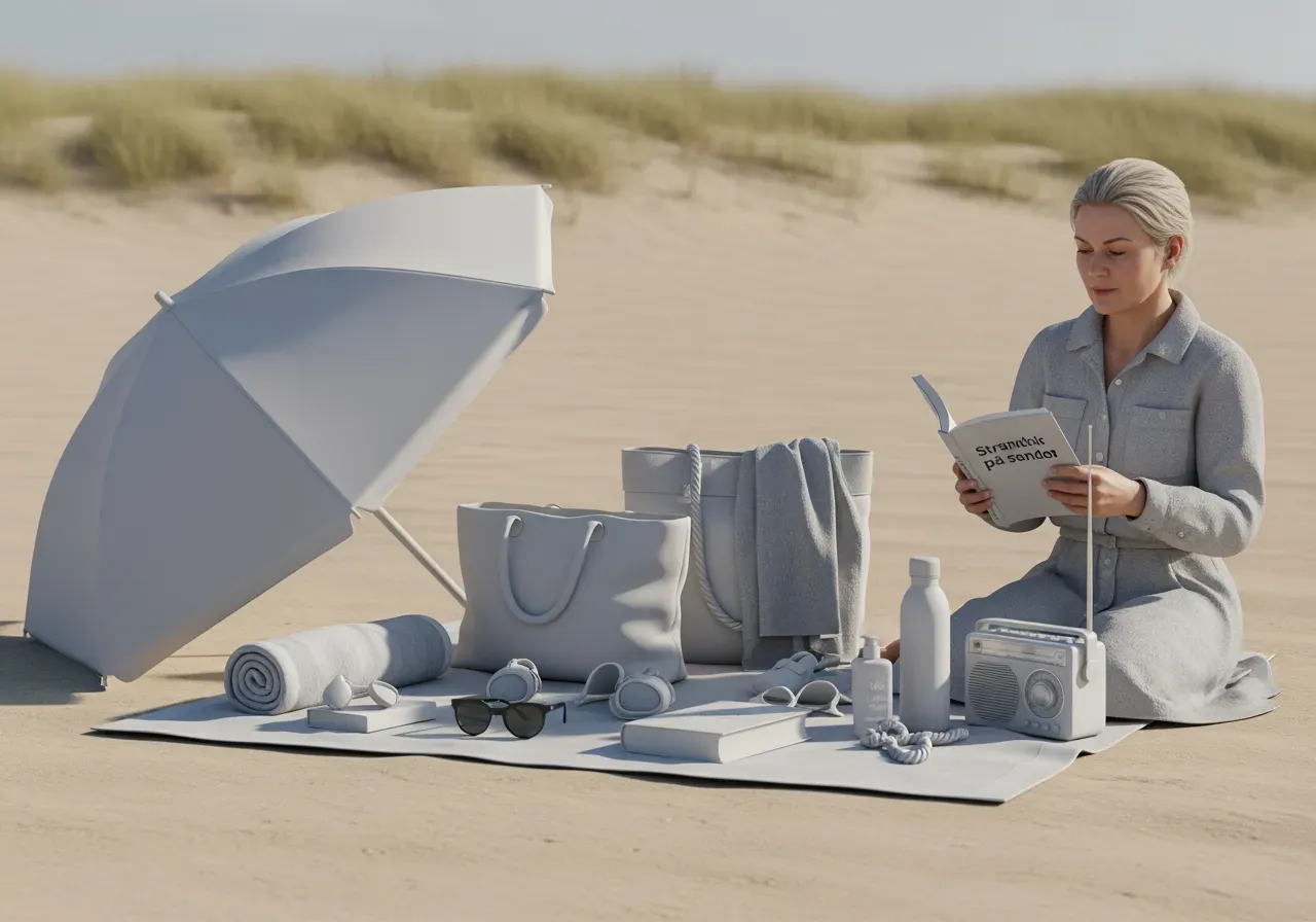 Strandset för barn och vuxna